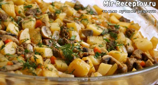 Рецепт жаренки с грибами