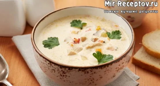 Сливочный суп с курицей