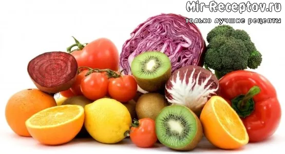Фрукты, овощи и мясо