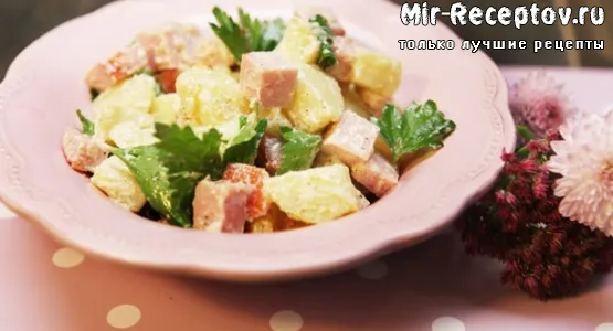 Салат картофельный с чесноком