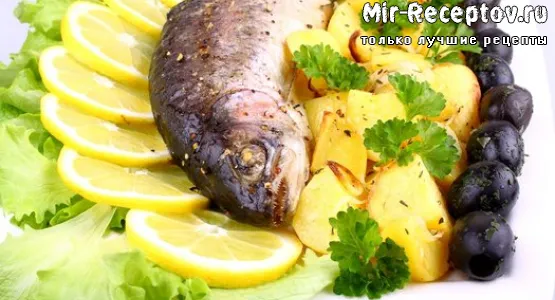 Форель отварная