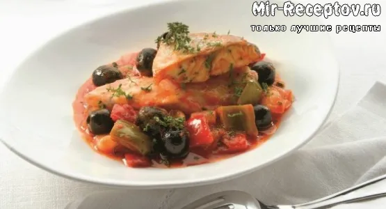 Окунь морской тушеный