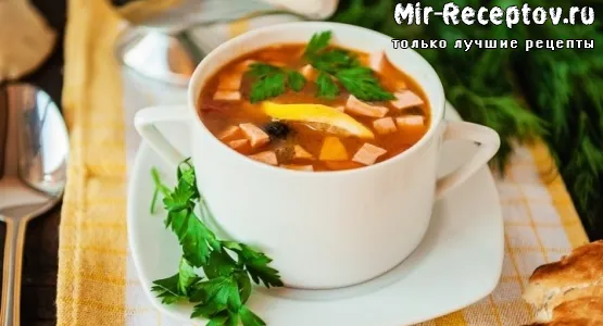 Ингредиенты и рецепт мясной солянки