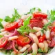 Салат из фасоли, салат из сельдерея, из моркови
