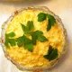 Салат из сыра с чесноком и луком